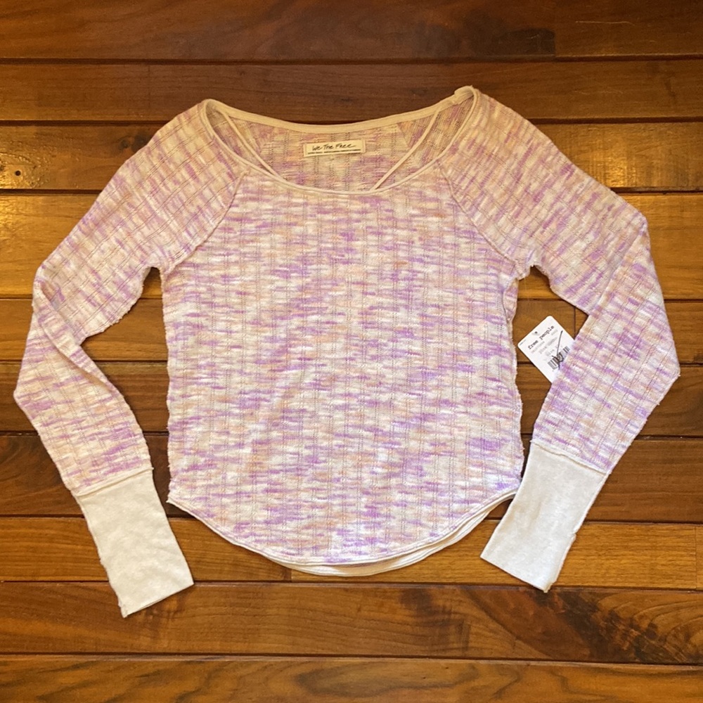 NWT We The Free Spaced Out Long Sleeve Knit Top XS - Picture 3 of 12
